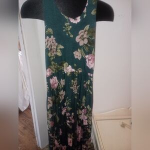 ODDY Floral Maxi Dress - Green and Lavender